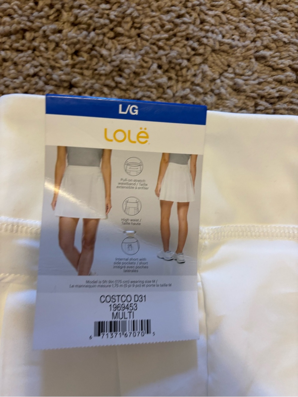Women's White Active Skort - L/G Lole